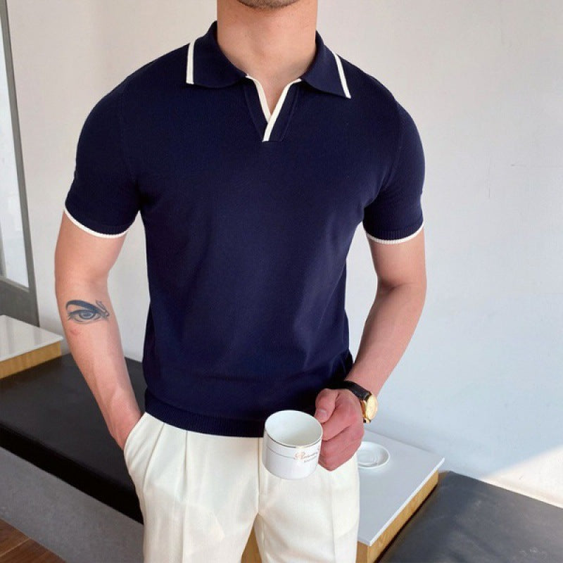 Polo with a V-neck