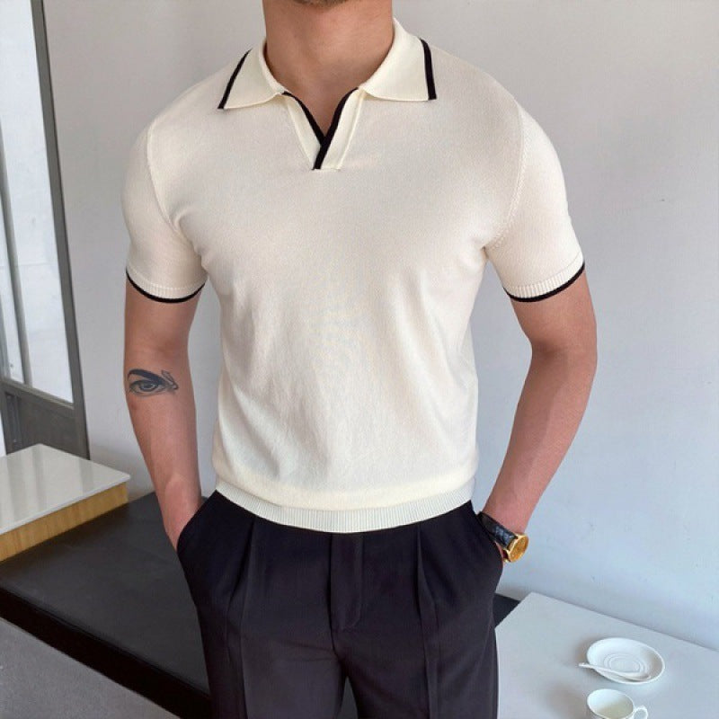 Polo with a V-neck