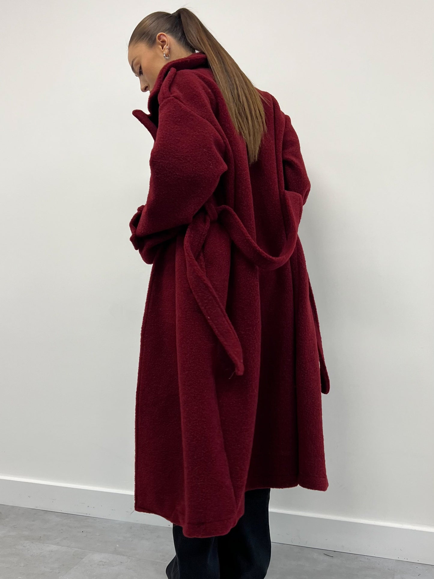 ROYAL FLUFFY TRENCH BORDEAUX