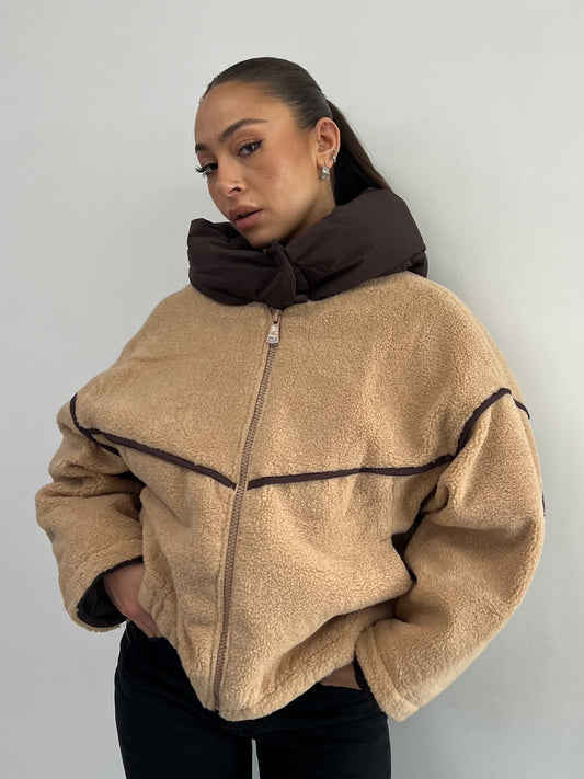 TEDDY COLLAR COAT CAMEL