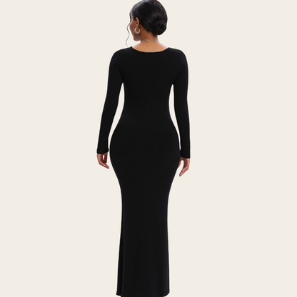 Long sleeve shapewear dress