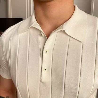 Ribbed cotton polo