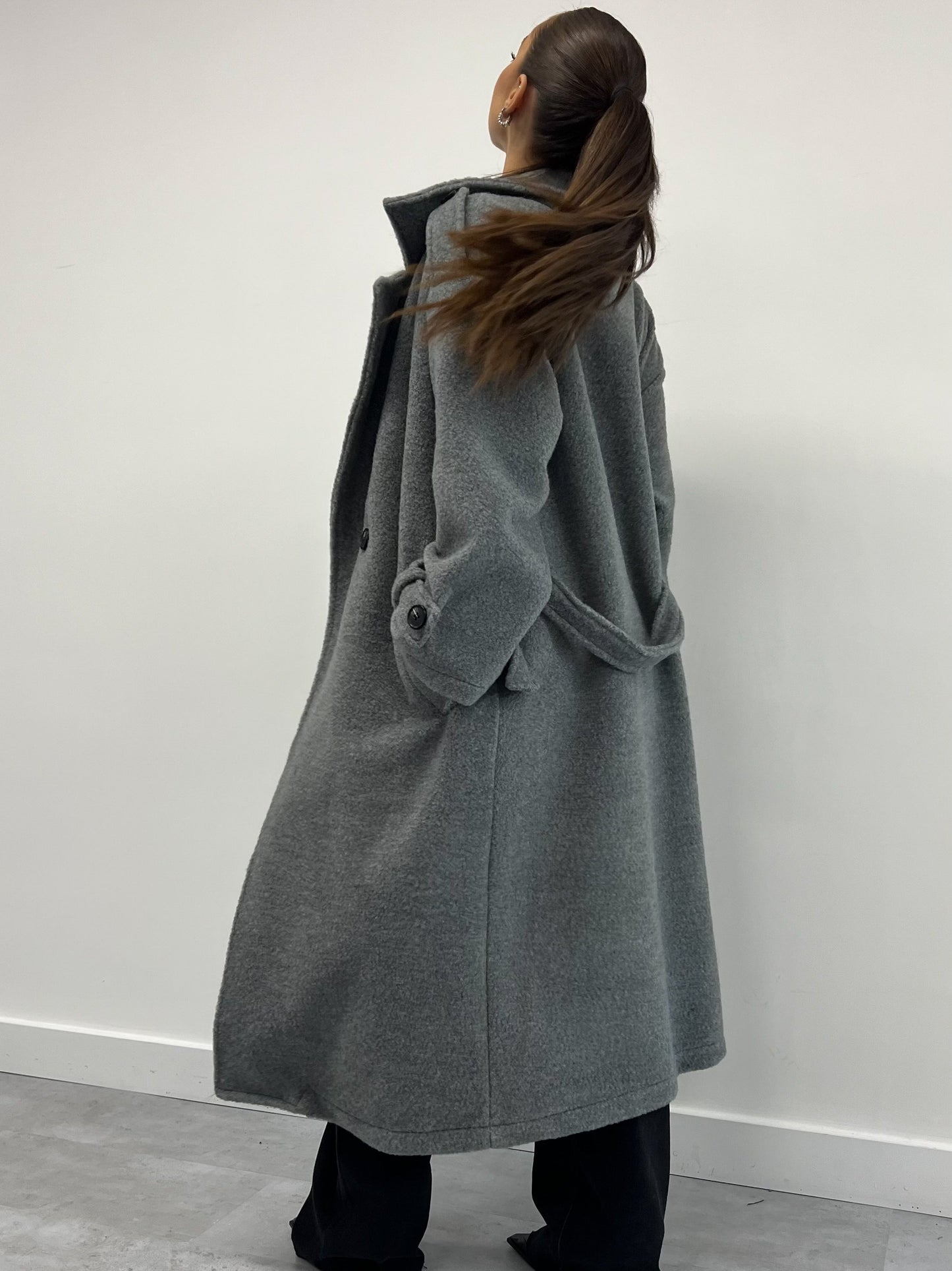 ROYAL FLUFFY TRENCH GREY