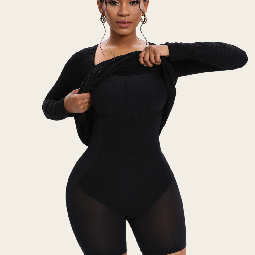 Long sleeve shapewear dress