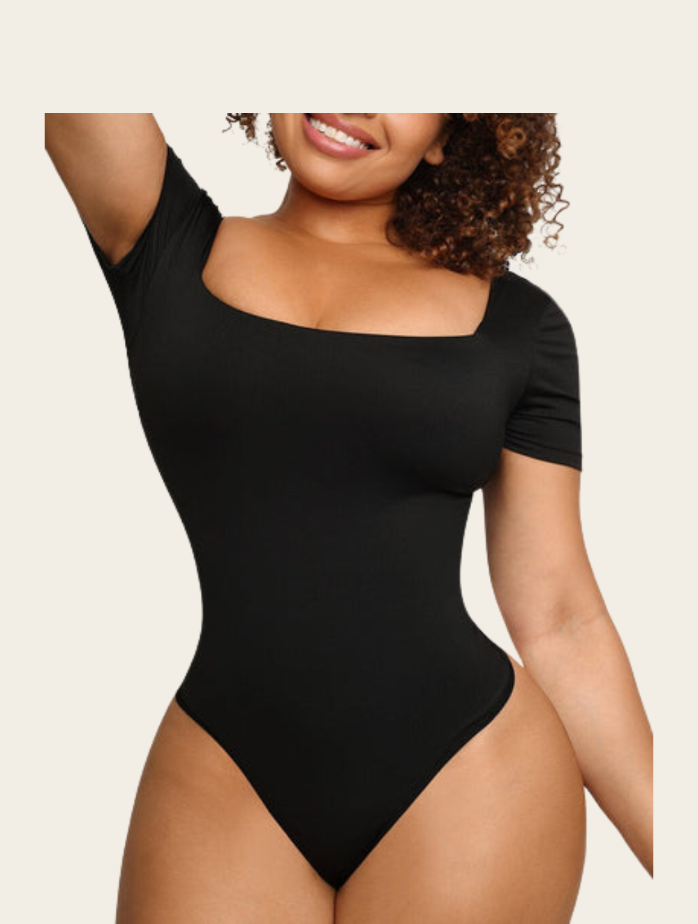 Square Neck Seamless Thong Bodysuit Buy 1,Get 1 Free