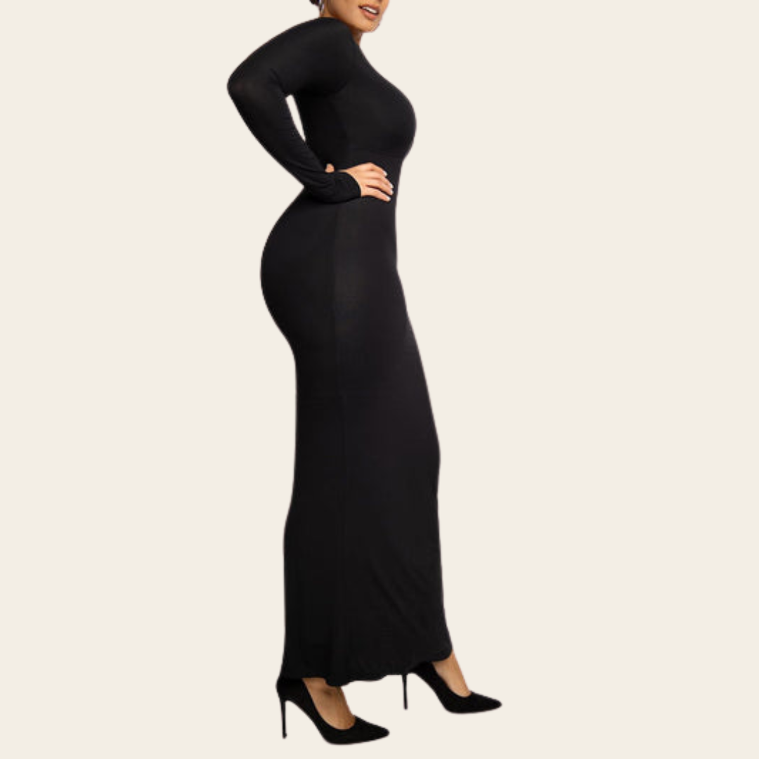 Long sleeve shapewear dress