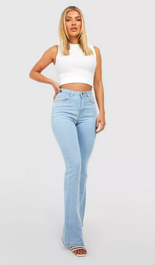 High-Waist Skinny Denim Jeans